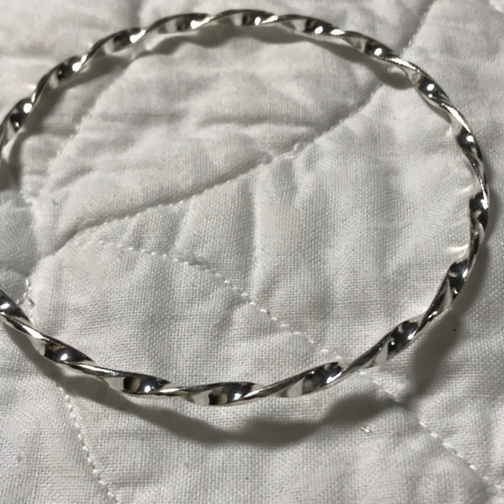 Bangle Bracelets In Silver Tone, Thin - image 5